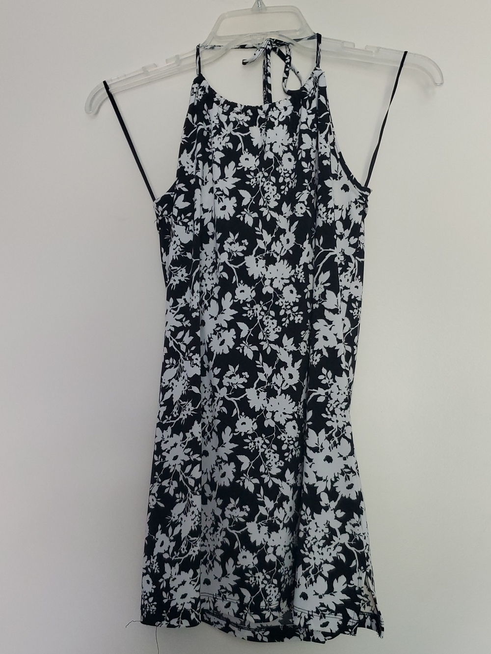 Black & White Floral Halter Top